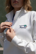 Beyond Court Courtside Quarter Zip Fleece in Ivory
