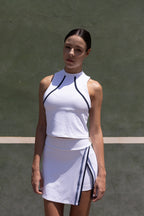 Beyond Court Rally Tank in White / Oxford Navy