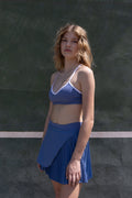 Beyond Court Varsity Pleated Skirt in Heritage Blue
