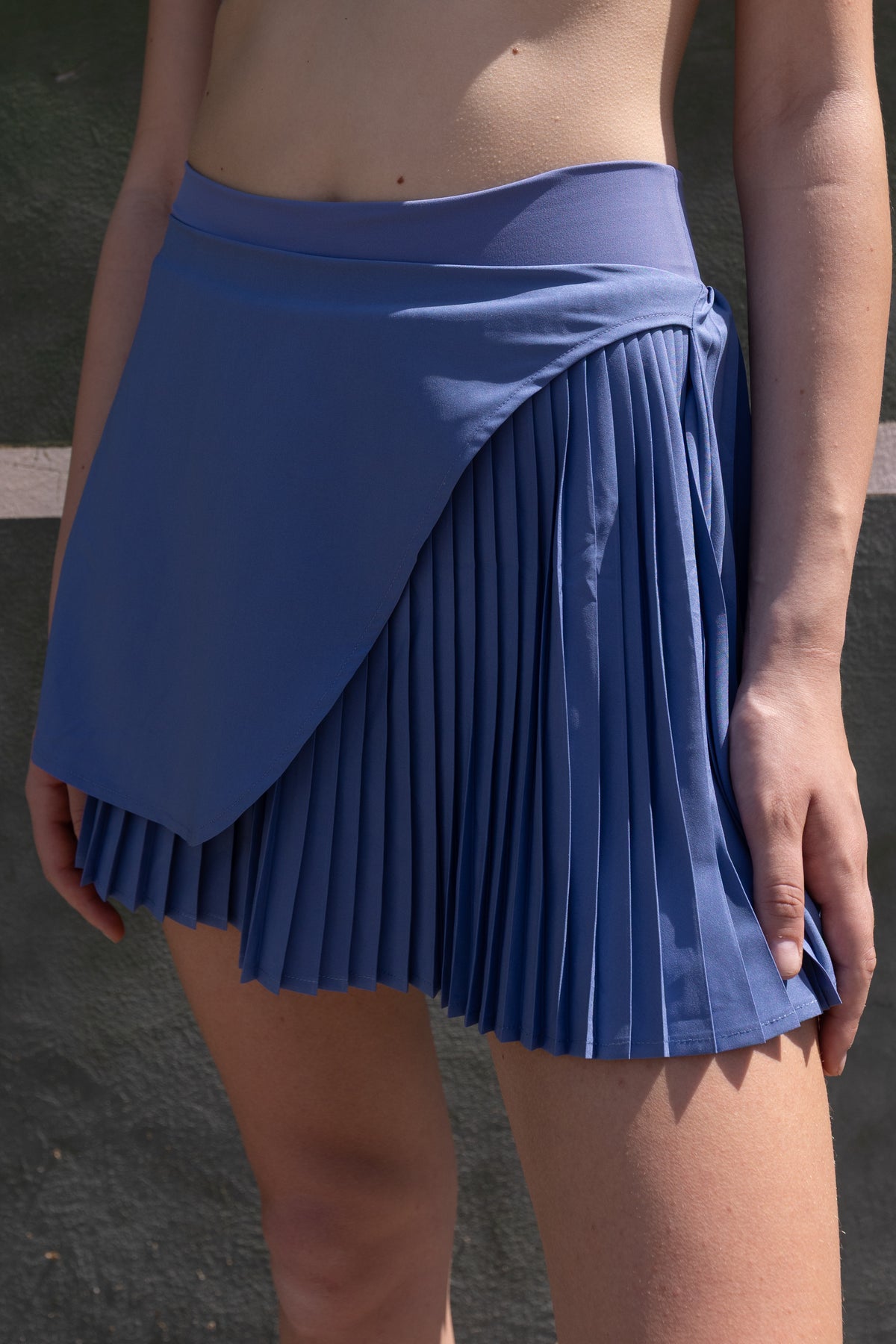 Beyond Court Varsity Pleated Skirt in Heritage Blue