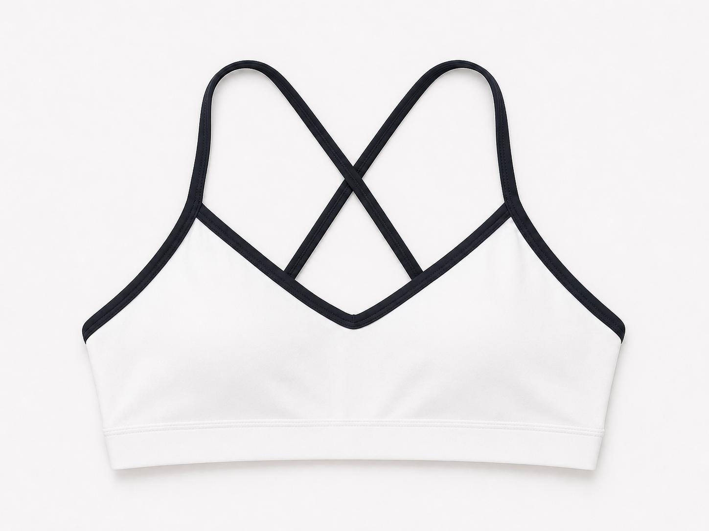 Beyond Court Elle Bra in White / Oxford Navy