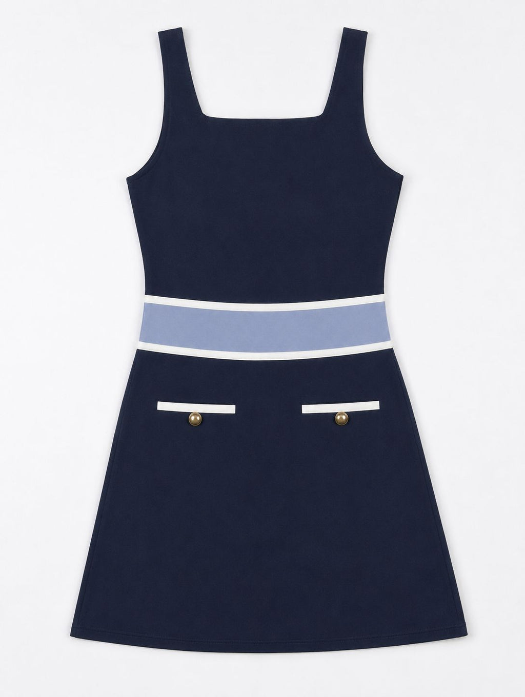 Beyond Court Sloane A-line Dress in Oxford Navy / Heritage Blue
