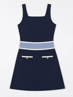 Beyond Court Sloane A-line Dress in Oxford Navy / Heritage Blue