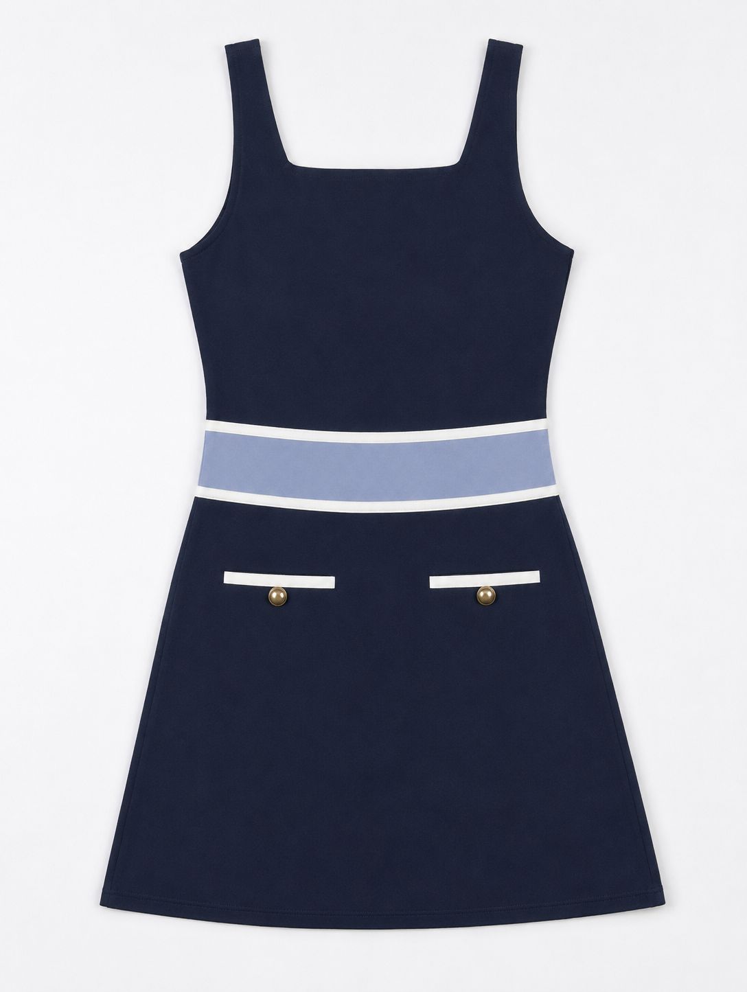 Beyond Court Sloane A-line Dress in Oxford Navy / Heritage Blue