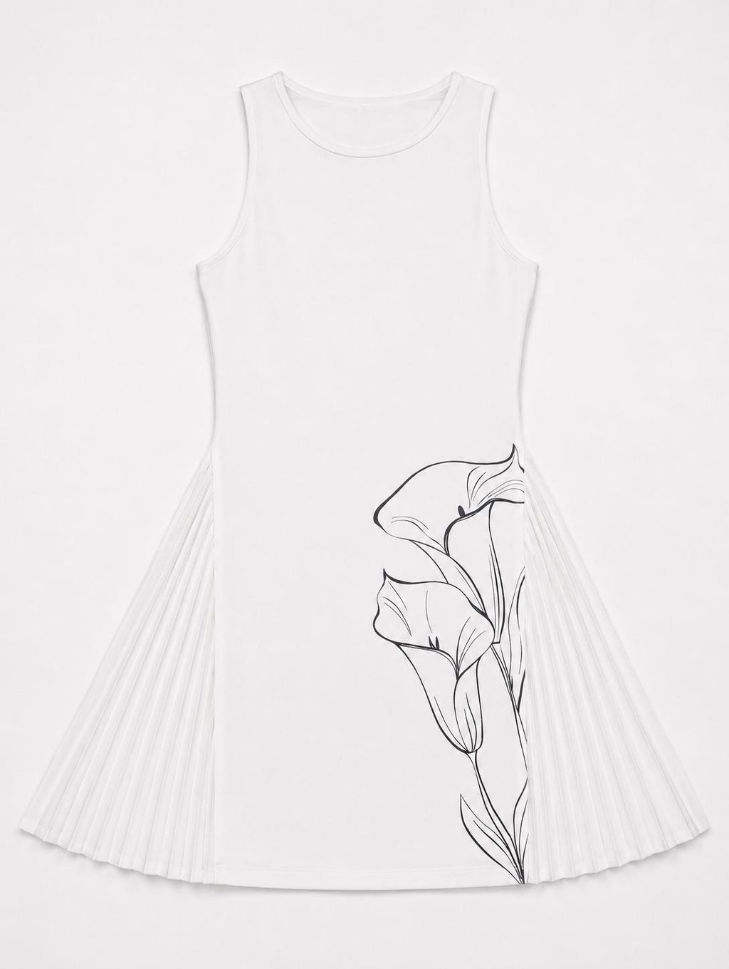 Beyond Court Calla Pleated Dress in White