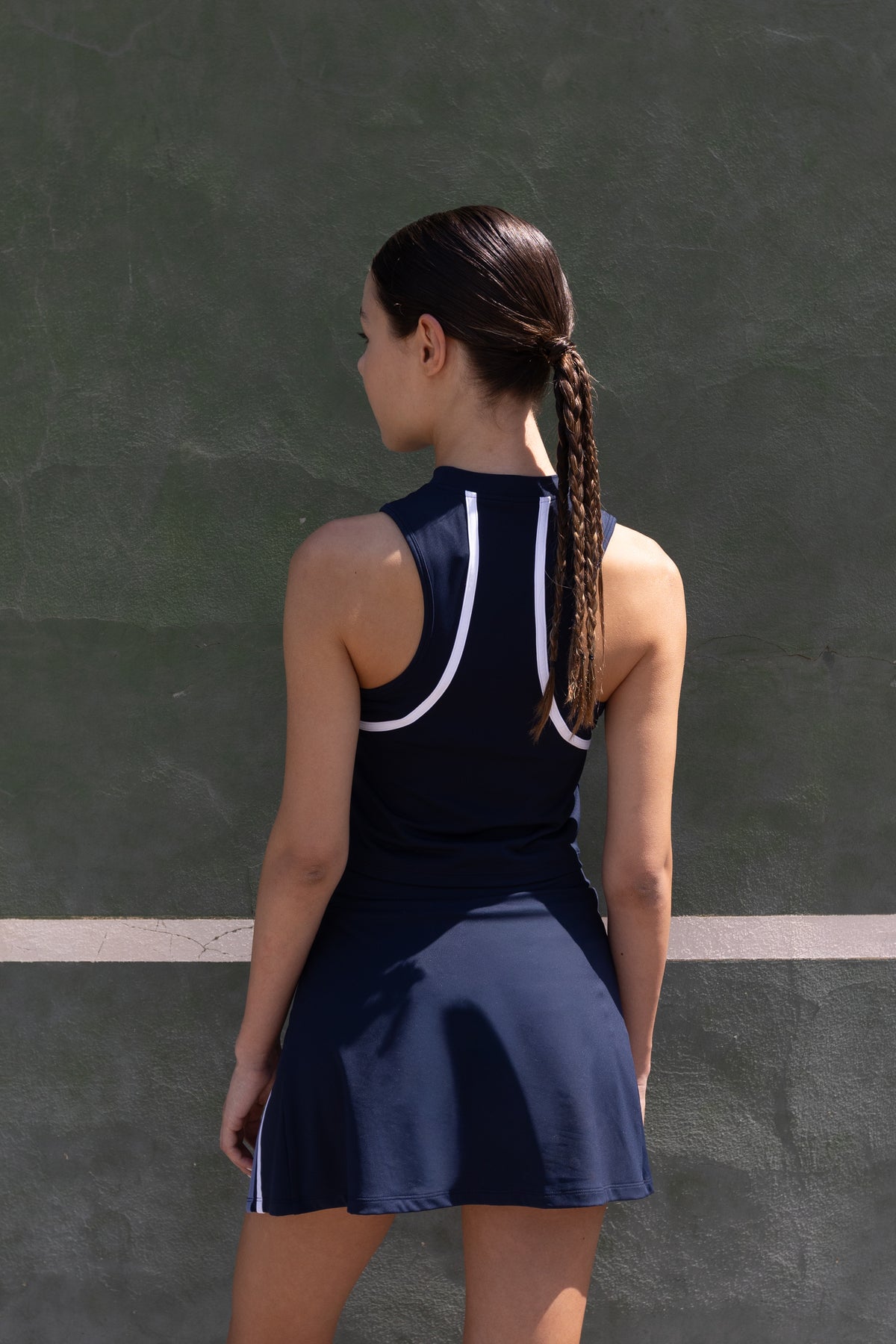 Beyond Court Rally Tank in Oxford Navy / White