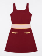 Beyond Court Sloane A-line Dress in Garnet / Powder Petal