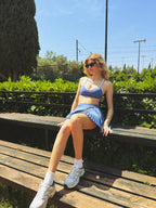 Beyond Court Elle Bra in Heritage Blue / White