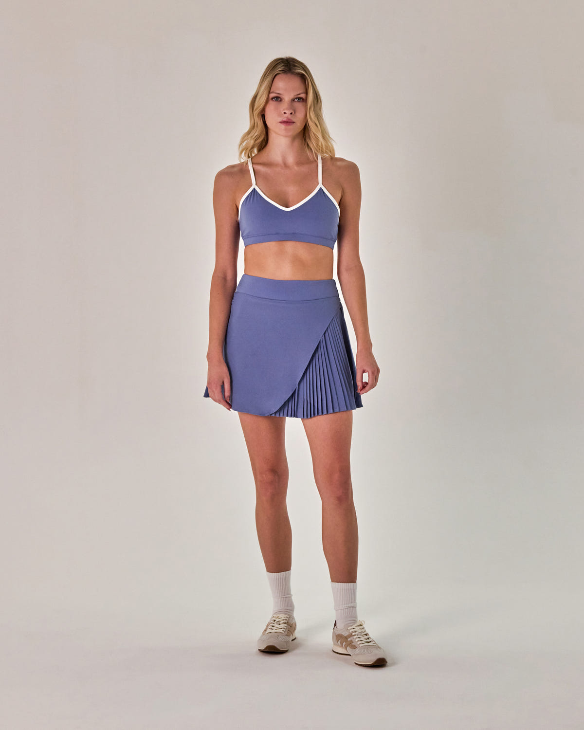 Beyond Court Elle Bra — full front in Heritage Blue