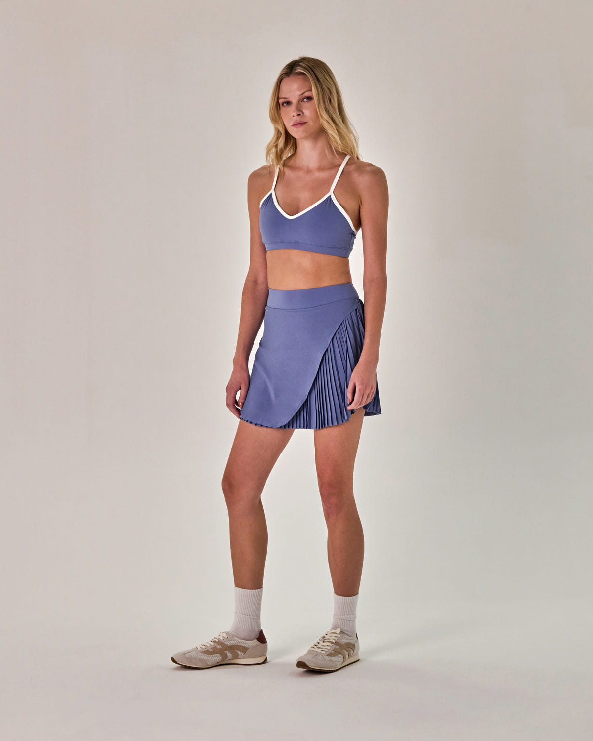 Beyond Court Elle Bra — full three quarter in Heritage Blue