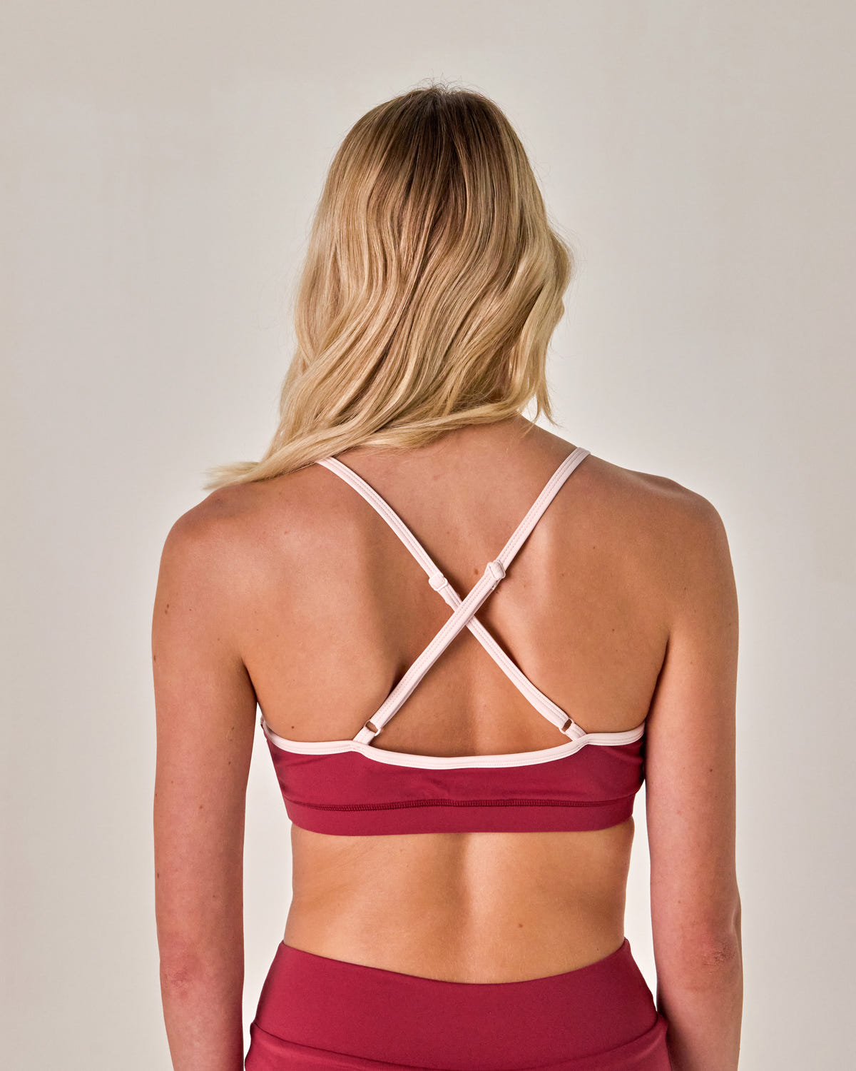 Beyond Court Elle Bra — crop back in Garnet