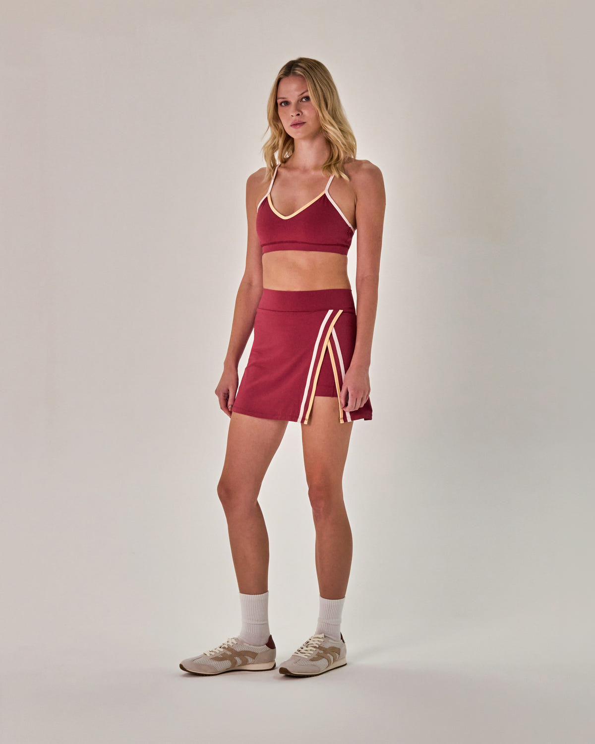 Beyond Court Elle Bra — full front alt in Garnet
