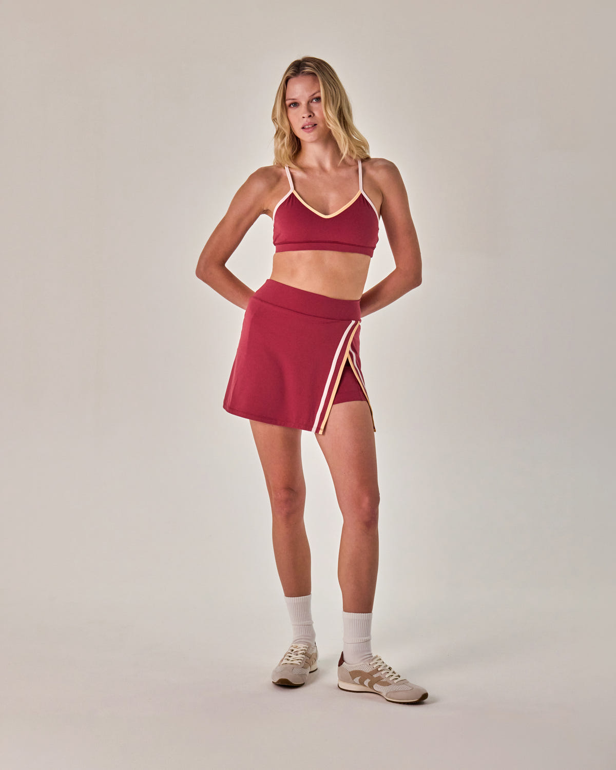 Beyond Court Momentum Skirt — full front alt in Garnet