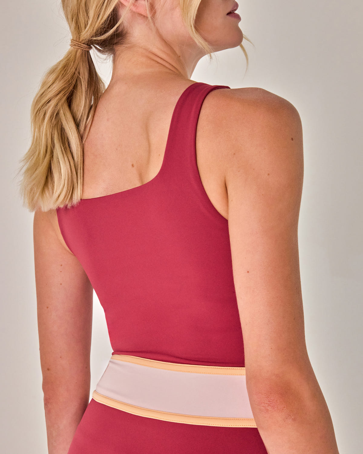 Beyond Court Sloane A-line Dress — crop back in Garnet