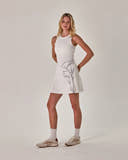Beyond Court Calla Pleated Dress — full front in White