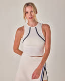 Beyond Court Rally Tank — crop front in White