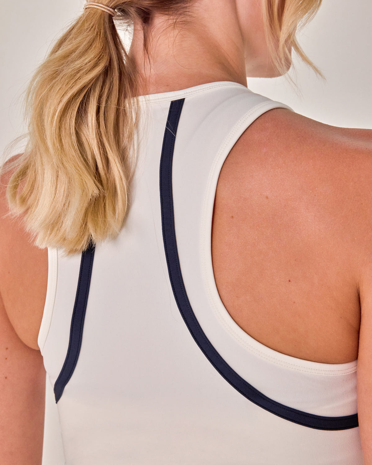 Beyond Court Rally Tank — detail back in White